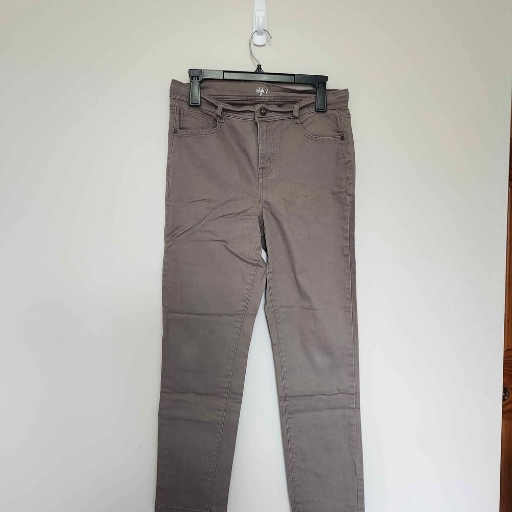 Style & Co Brown Slim Leg Pants Womens 10P